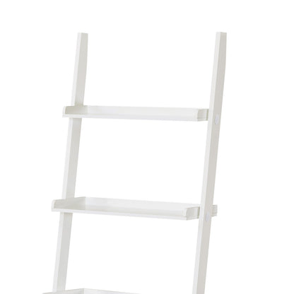  5 Tier Ladder Shelf in Crisp White Finish