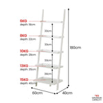 Elegant 5-Tier Ladder Shelf in White