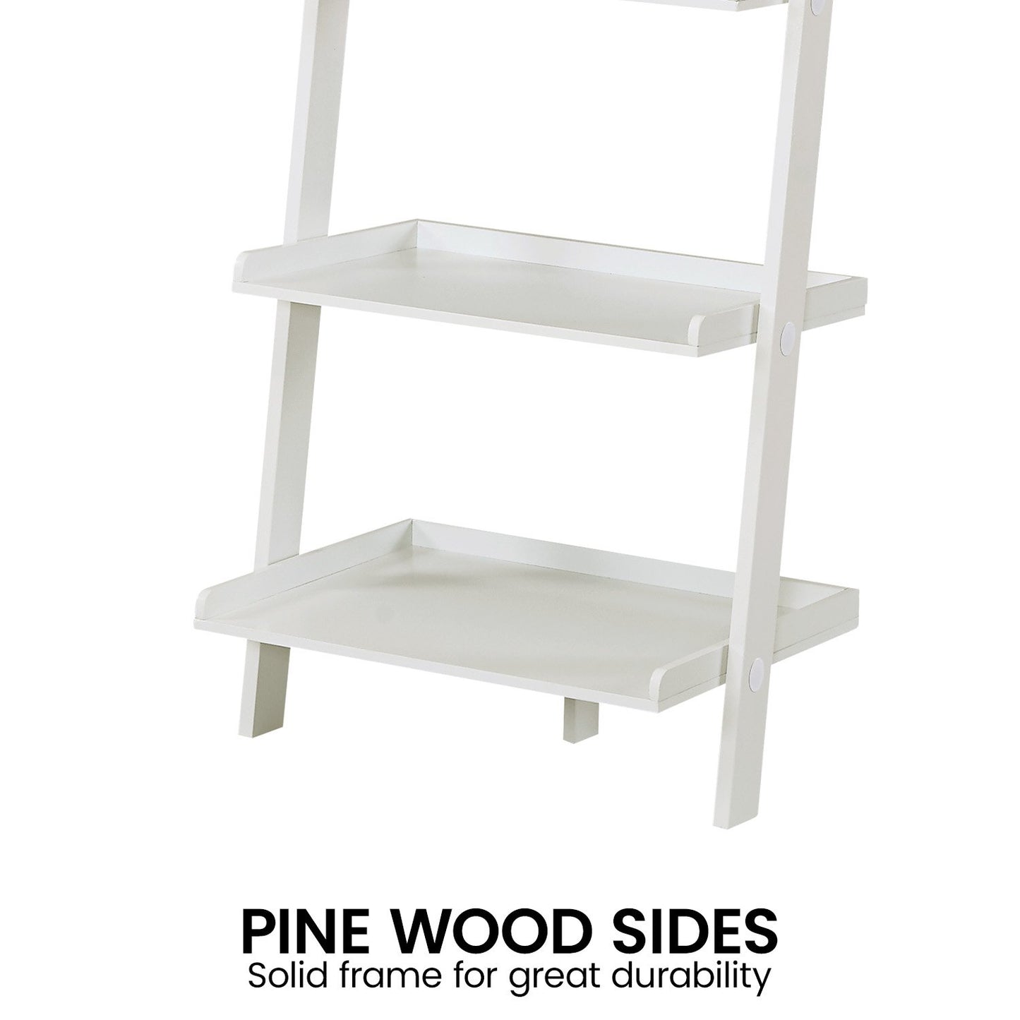  5 Tier Ladder Shelf in Crisp White Finish