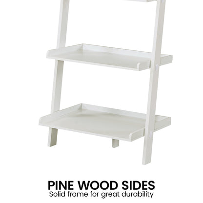  5 Tier Ladder Shelf in Crisp White Finish