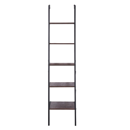  Elegant 5-Tier Ladder Shelf in Walnut