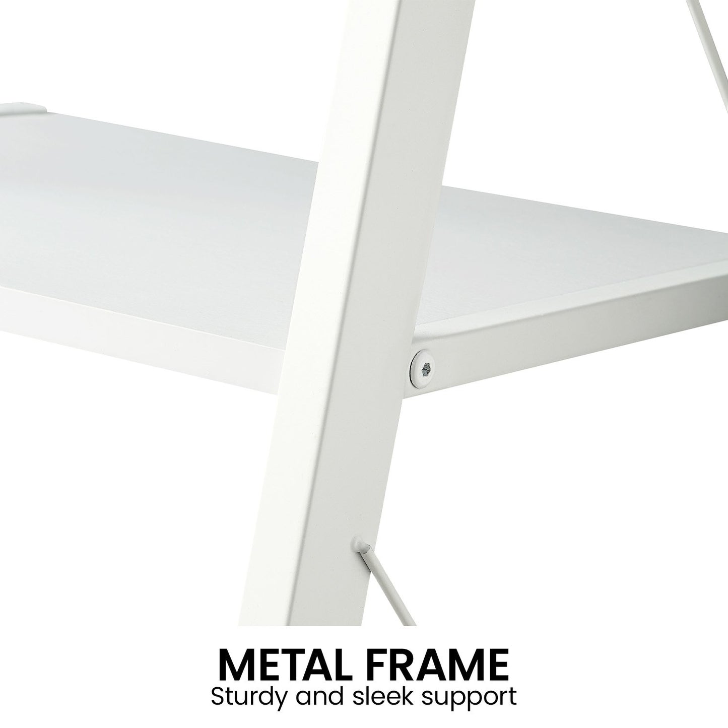  Elegant 5-Tier Ladder Shelf in White
