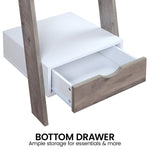 5 Tier Ladder Shelf White & Grey Oak Elegance