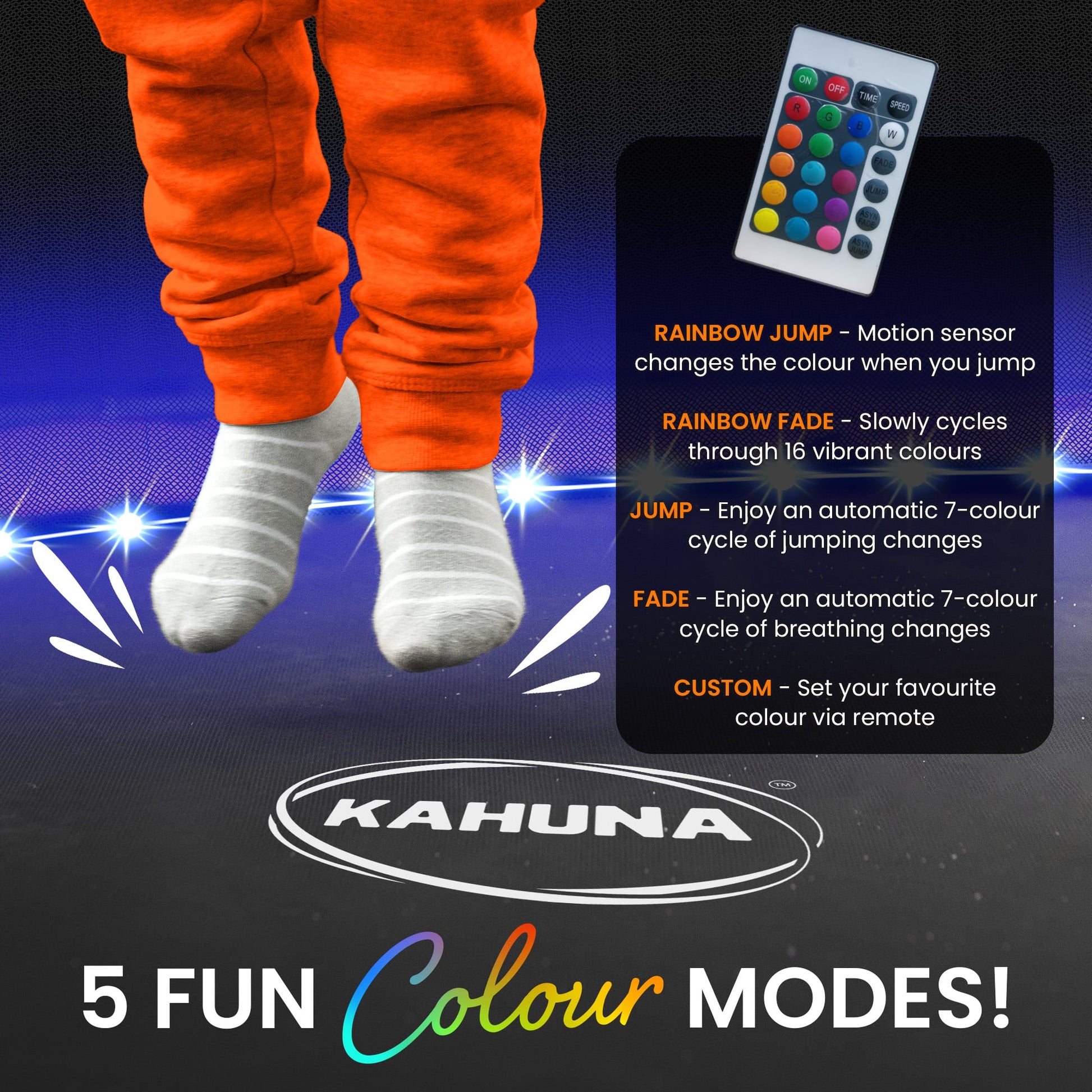 LED Kit for 68ft Trampolines Multi-Colour Smart Motion Sensor with 16 Colors
