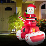1.8M Christmas Inflatable Santa Claus Tank with LED Lights