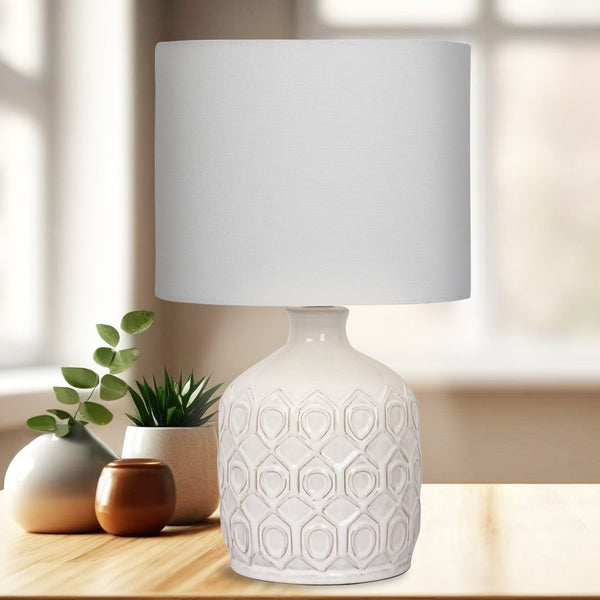  Creamy Elegance Ceramic Table Lamp in Cream