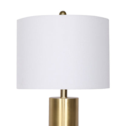 Modern Simplicity: White Metal and Marble Table Lamp