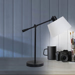 Adjustable Elegance: Black Metal Table Lamp