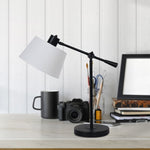 Adjustable Elegance: Black Metal Table Lamp