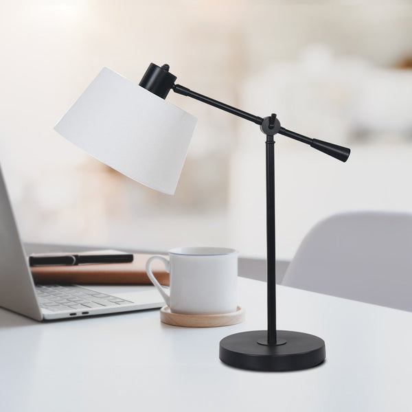  Adjustable Elegance: Black Metal Table Lamp