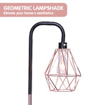 Rose Gold Floor Lamp with Geometric Shade