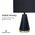 Metal Table Lamp in Black and Gold