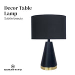 Metal Table Lamp in Black and Gold