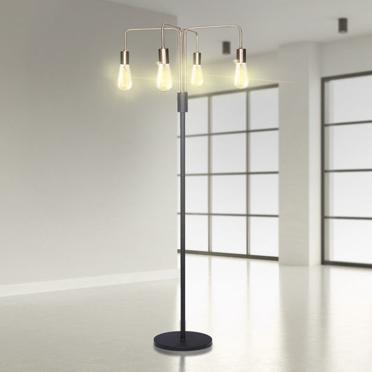 Illuminate Your Space: 4-Light Industrial Floor Lamp