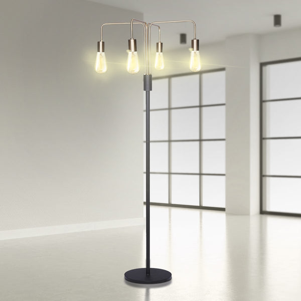  Illuminate Your Space: 4-Light Industrial Floor Lamp