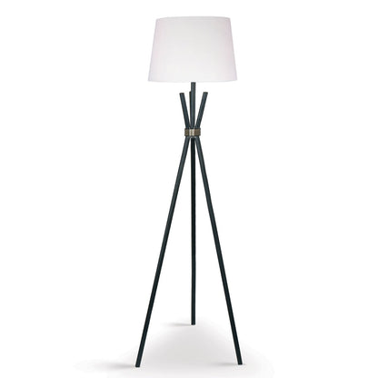 Tripod Floor Lamp in Metal and Antique Brass