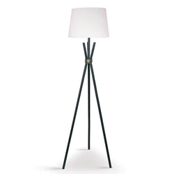Tripod Floor Lamp in Metal and Antique Brass