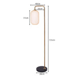 Metal Floor Lamp With Opal Glass Shade