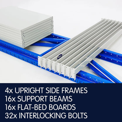 2 Bay Garage Storage Steel Rack Long Span Shelving 2m-wide