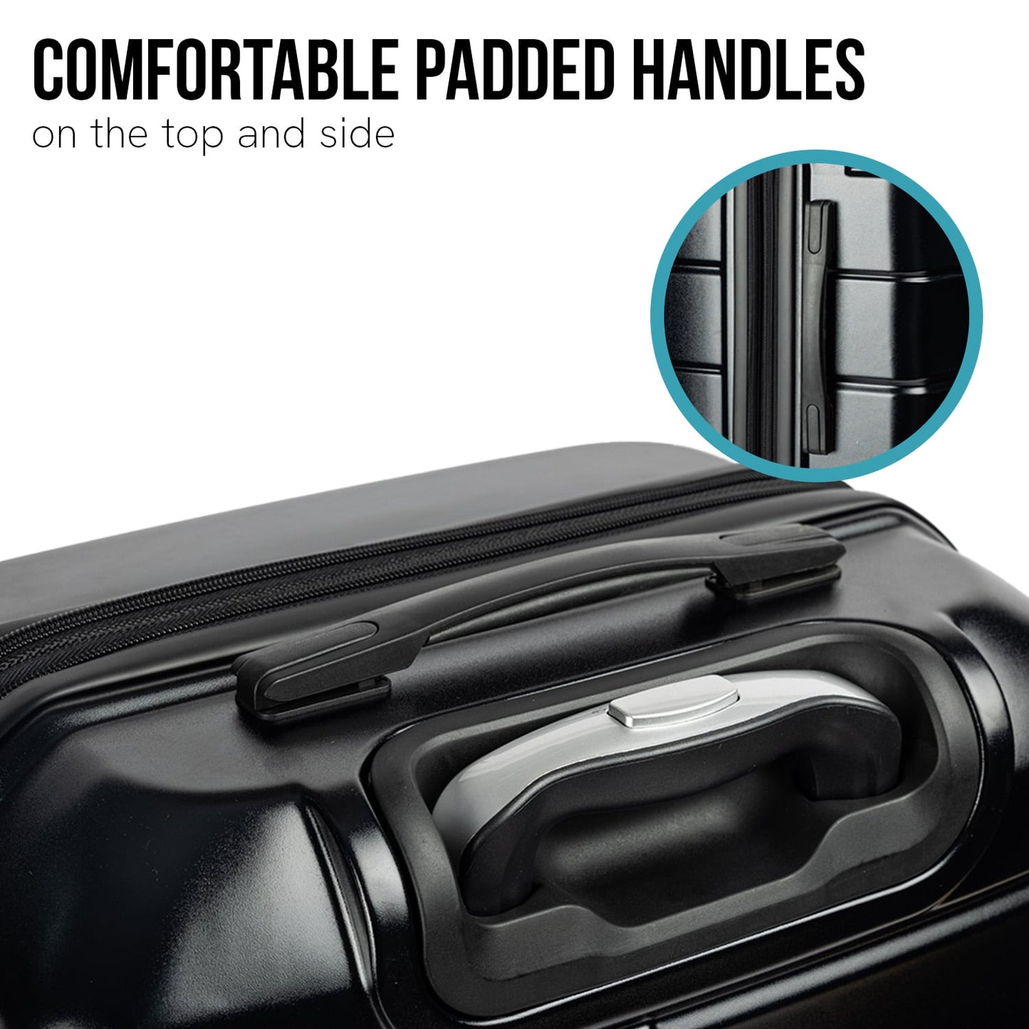 Hard Shell Suitcase 20in Black 38x23x55cm