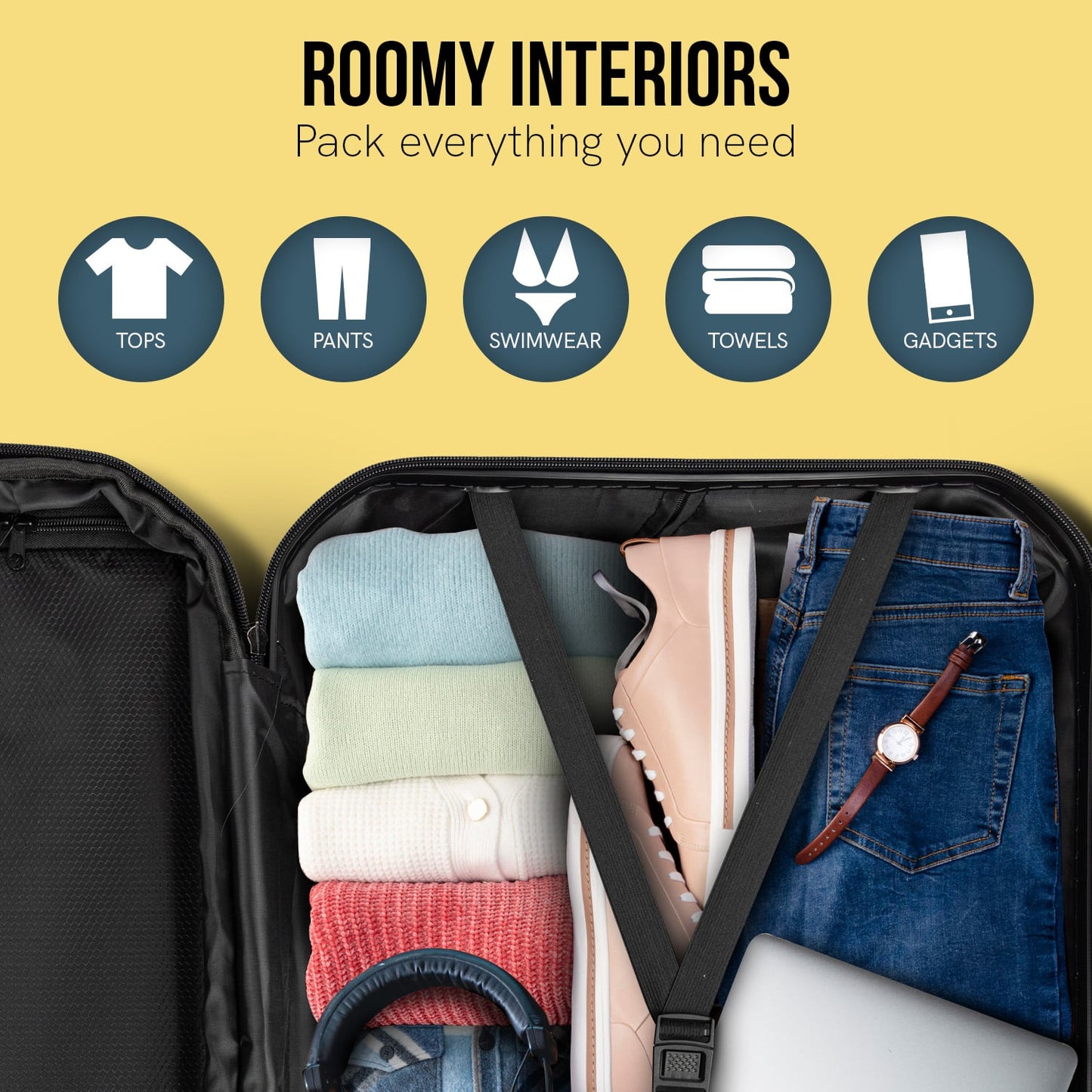 Hard Shell Suitcase Electric Teal 44x27x66cm