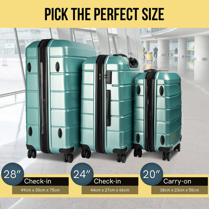 Hard Shell Suitcase Electric Teal 44x27x66cm