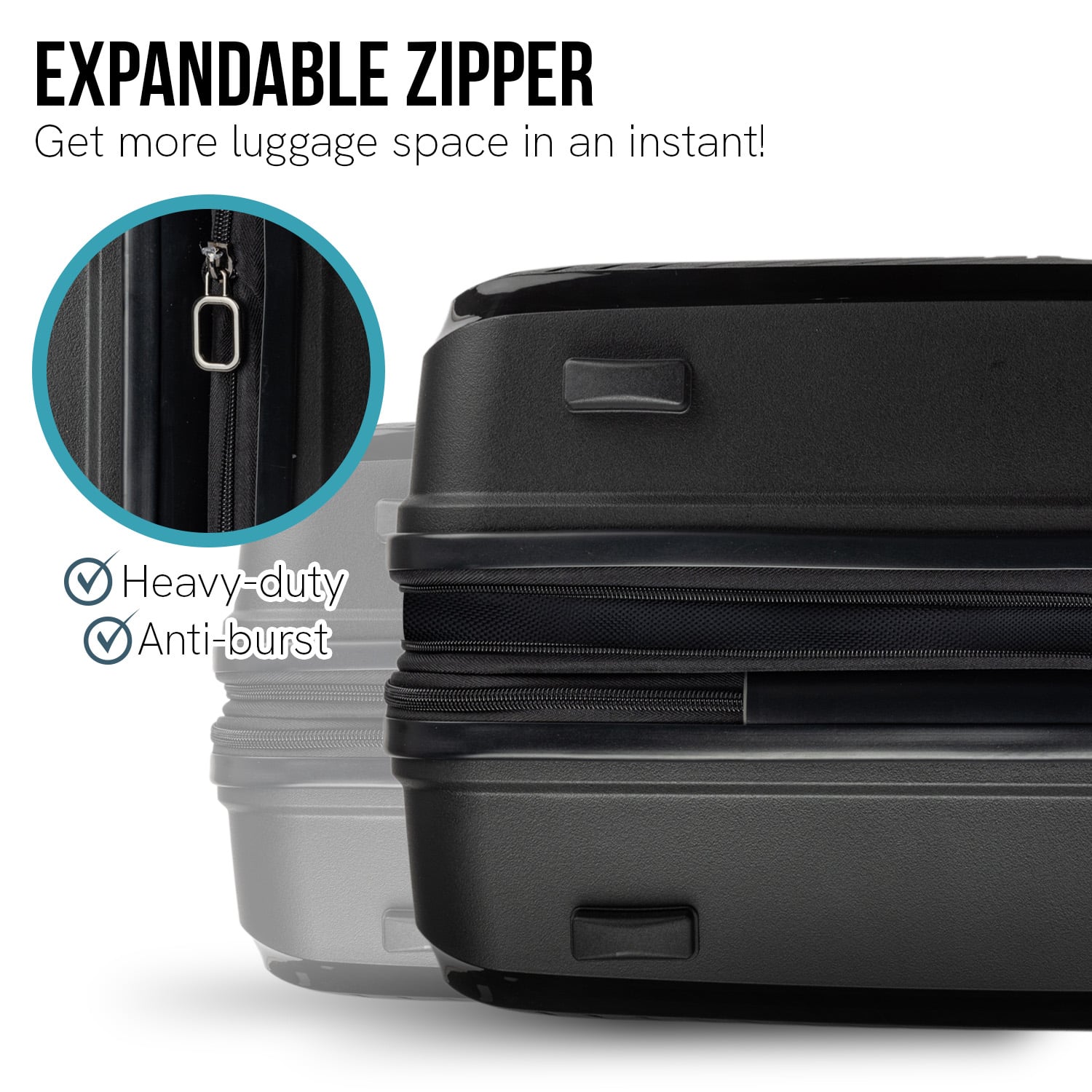 Black suitcase 44x27x66cm, view 9
