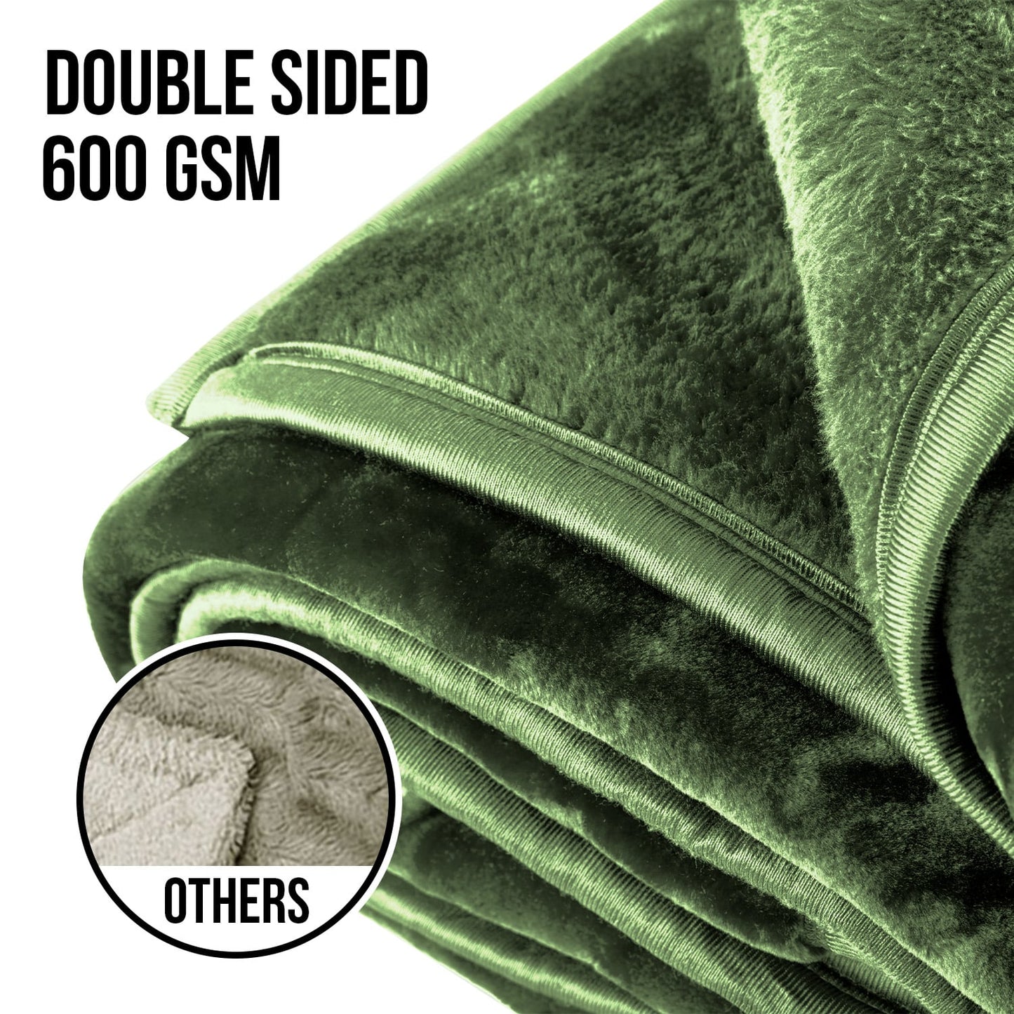 Hill 600-GSM Mink Blanket Queen Double-Sided Soft Plush Faux Throw Wine Green