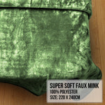 Hill 600-GSM Mink Blanket Queen Double-Sided Soft Plush Faux Throw Wine Green