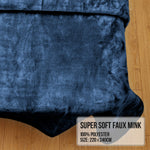 600GSM Large Double-Sided Mink Blanket- Navy