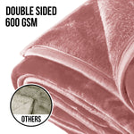 Hill 600-GSM Mink Blanket Queen Double-Sided Soft Plush Faux Throw Wine Pink
