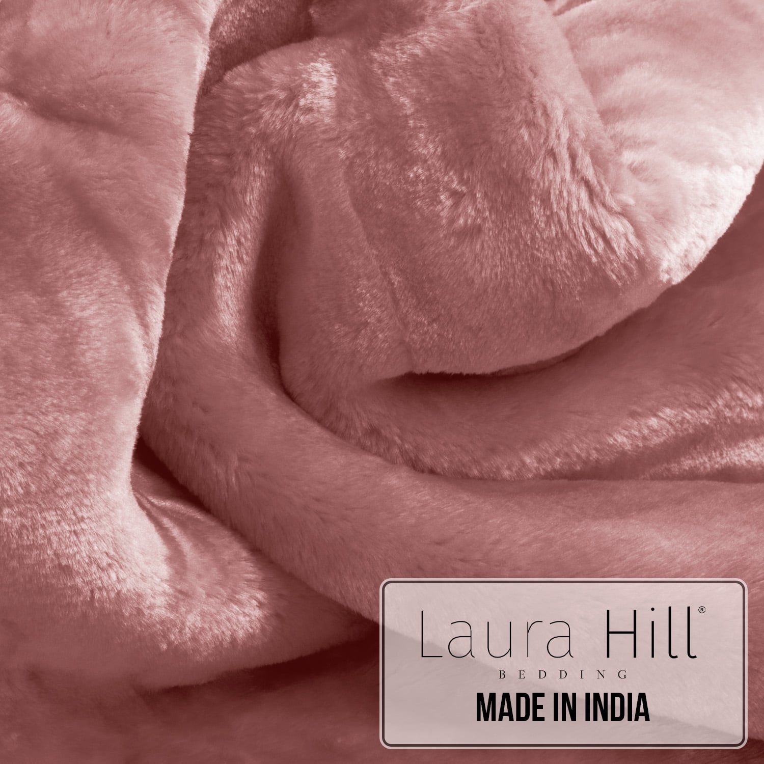 Hill 600-GSM Mink Blanket Queen Double-Sided Soft Plush Faux Throw Wine Pink