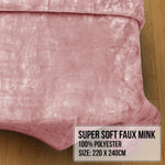 Hill 600-GSM Mink Blanket Queen Double-Sided Soft Plush Faux Throw Wine Pink
