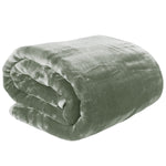 Hill 600-GSM Mink Blanket Queen Double-Sided Soft Plush Faux Throw Wine Sage