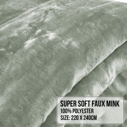 Hill 600-GSM Mink Blanket Queen Double-Sided Soft Plush Faux Throw Wine Sage