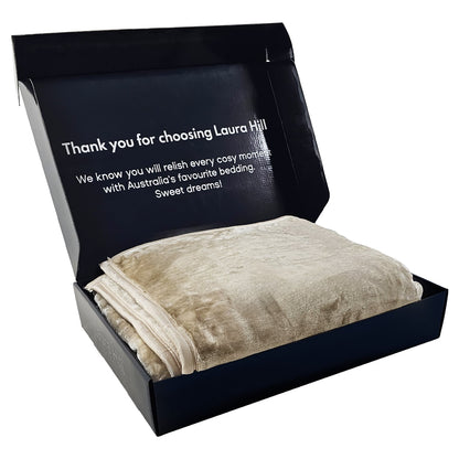 Hill 600-GSM Mink Blanket Queen Double-Sided Soft Plush Faux Throw Wine Sage