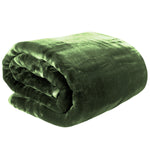 Hill 800-GSM Mink Blanket Queen Double-Sided Soft Plush Faux Throw Green