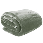 Hill 800-GSM Mink Blanket Queen Double-Sided Soft Plush Faux Throw Sage