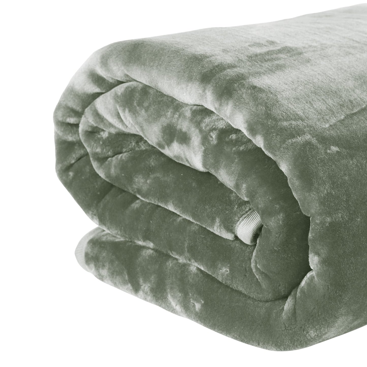 Hill 800-GSM Mink Blanket Queen Double-Sided Soft Plush Faux Throw Sage