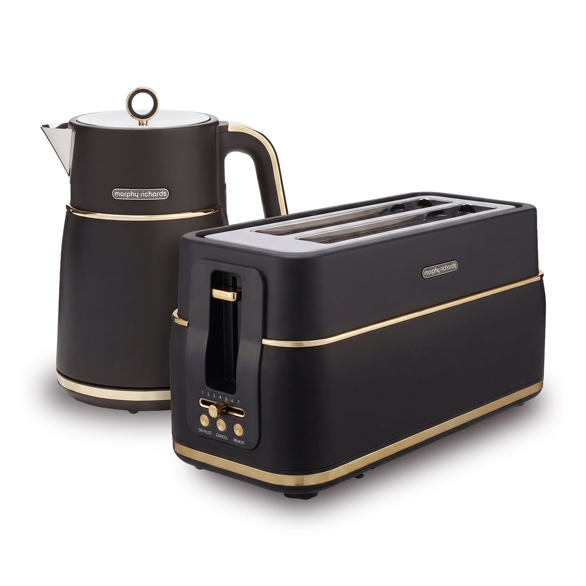 Black toaster,, side view
