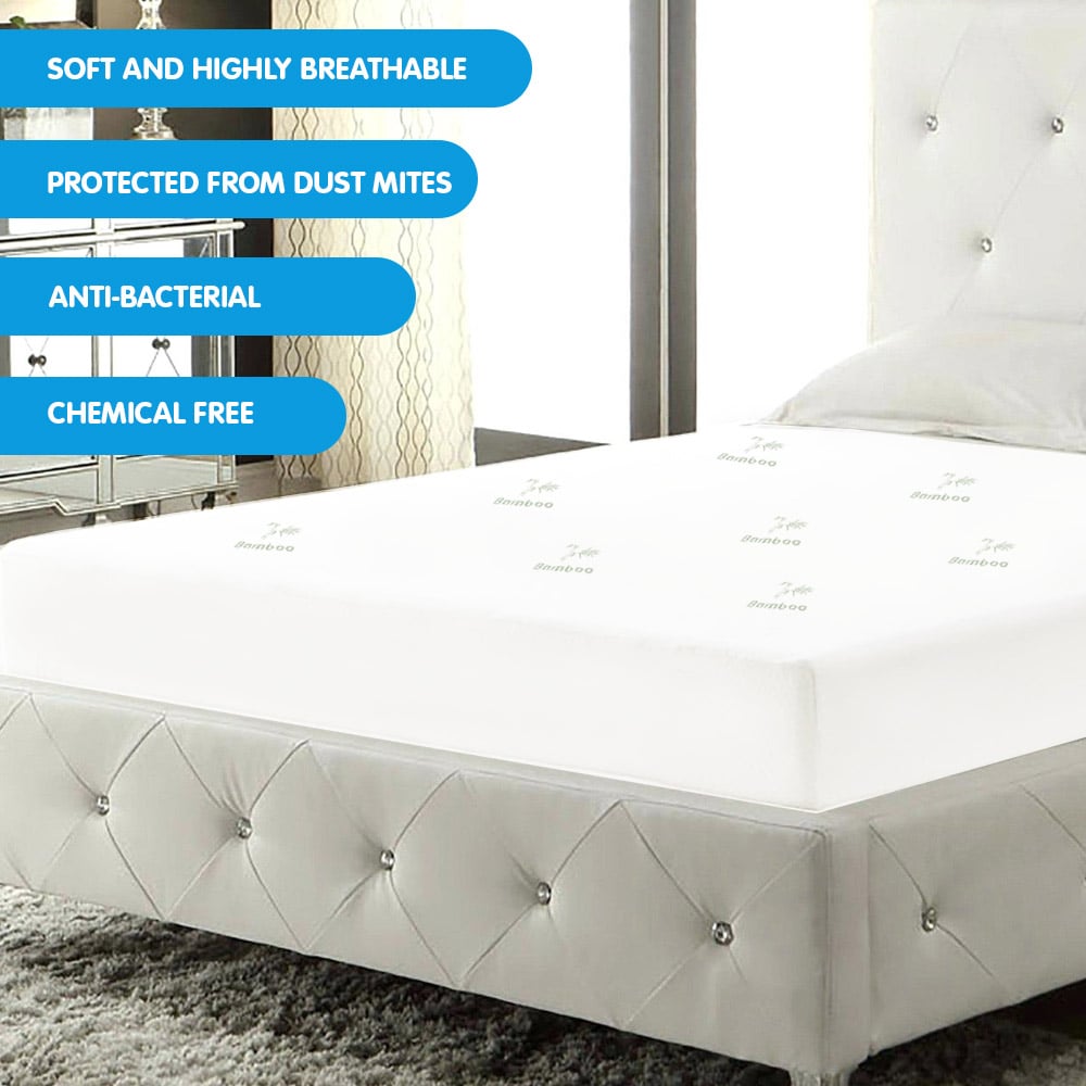 Hill Bamboo Mattress Protector Queen Size Hypoallergenic Soft Bedding Cover