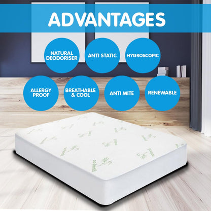 Hill Bamboo Mattress Protector Queen Size Hypoallergenic Soft Bedding Cover