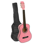 34in Pink Acoustic Childrens Wooden Guitar Beginner Music Instrument