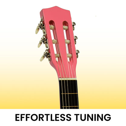 34in Pink Acoustic Childrens Wooden Guitar Beginner Music Instrument