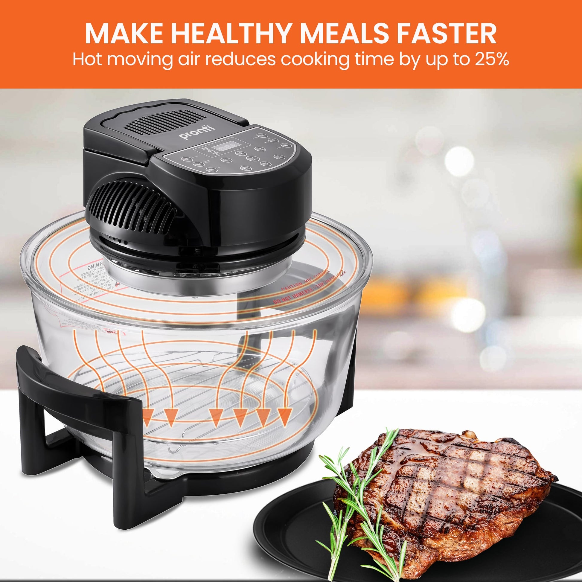 17L Digital Family Turbo Convection Oven Broiler Cooker Electric Black