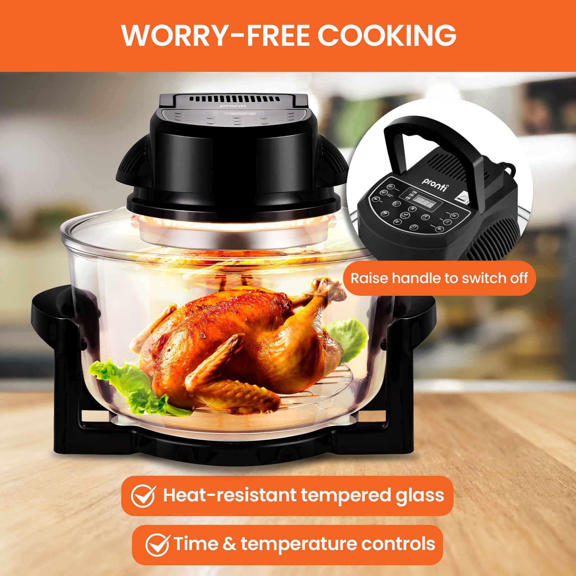 17L Digital Family Turbo Convection Oven Broiler Cooker Electric Black