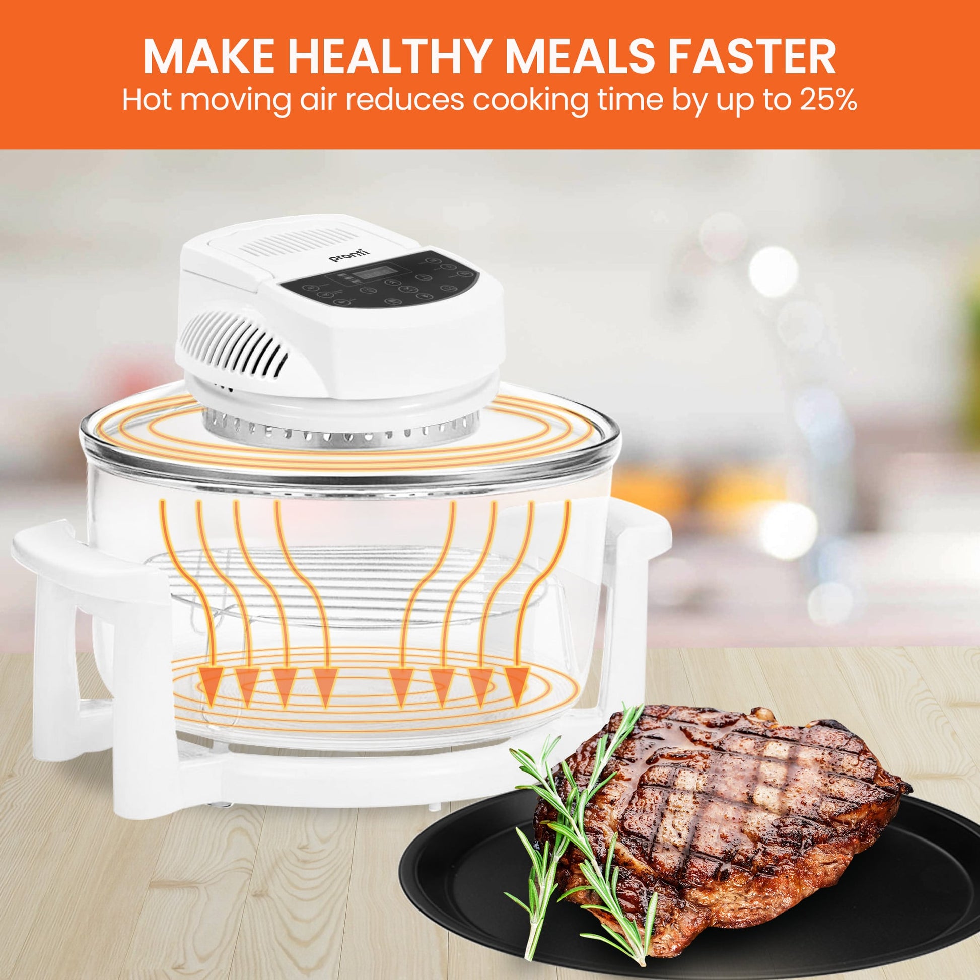 17L Digital Family Turbo Convection Oven Broiler Cooker Electric White