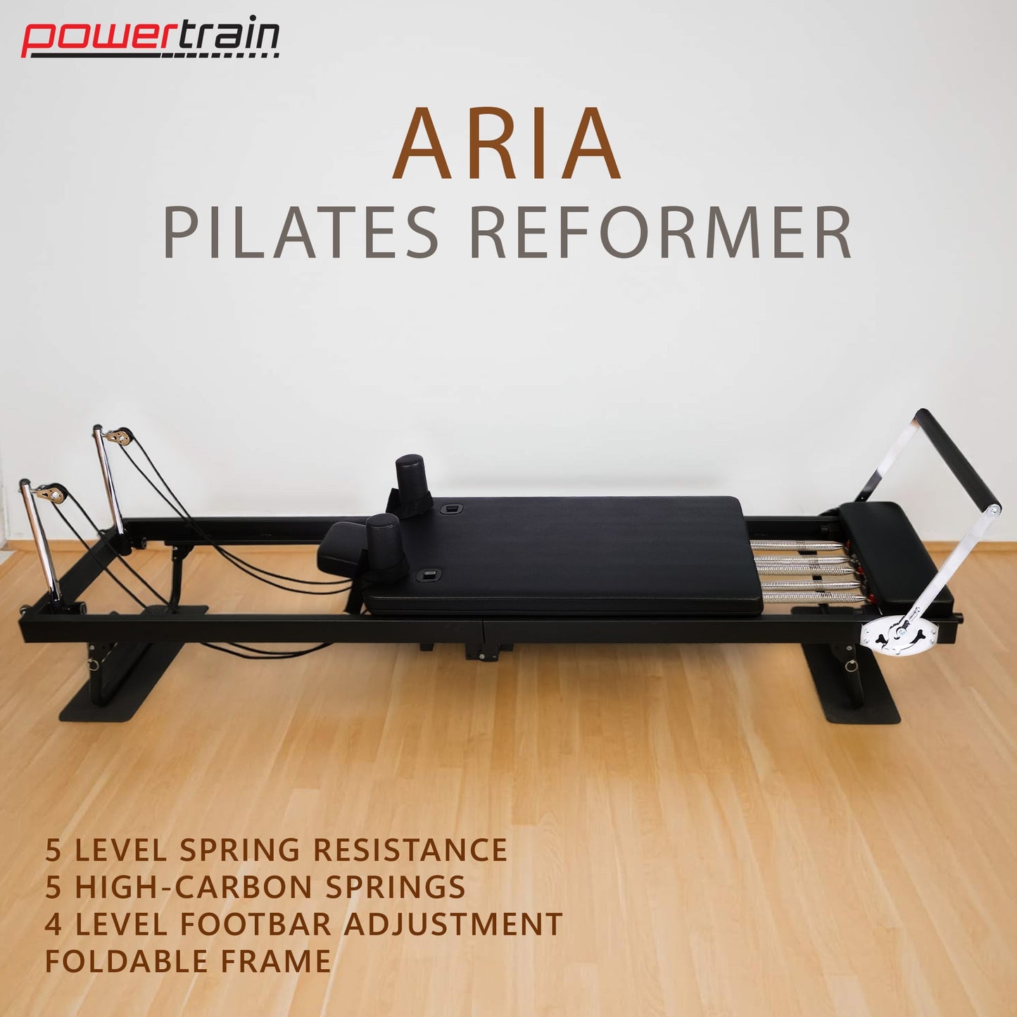 Pilates Reformer Steel Foldable 232x62x58.5cm