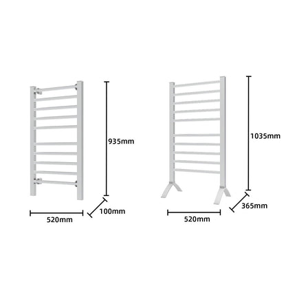 Heated Towel Rack Electric Rails Warmer 160 Watt- Silver