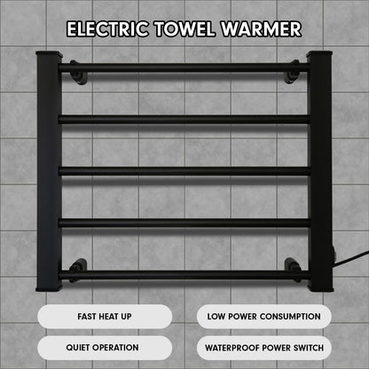 Heated Electric Towel Bathroom Rack EV-90- Black